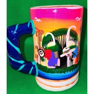 Hand-Painted Ceramic Mug Vibrant Aztec Design Coffee Tea